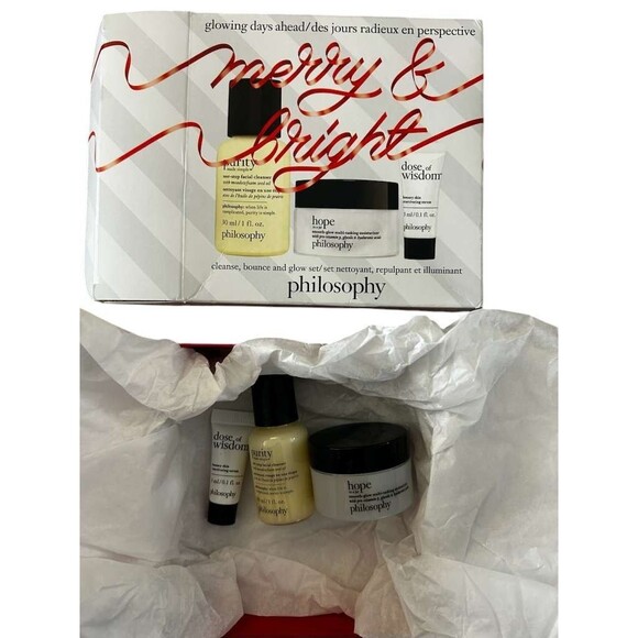 New Philosophy - Glowing Days Ahead Cleanse, Bounce And Glow Gift Set Trio - Picture 1 of 7